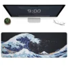 Blue Japanese Sea Wave Mouse Pad  Large Gaming Mousepads with Non Slip Rubber Base Desk Mat