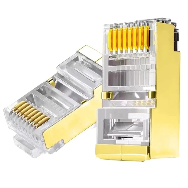 my-11134207-7qul8-lgt9nar6j1kdba.webp Cat6 RJ45 Connector 8p8c Plug Cat5 Network Crystal Head Rj45 CAT5E Modular Jack Keystone Rj45 Gold