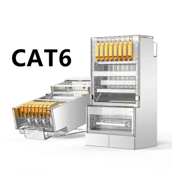 my-11134207-7r98p-lnd082bo3ud9b6.webp Cat6 RJ45 Connector 8P8C Plug Cat5 Network Crystal Head RJ45 CAT5E Modular Jack Keystone Rj45 Silver