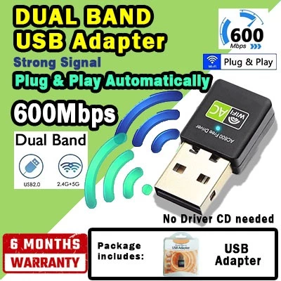 600Mbps Dual Band Wireless USB WiFi Adapter