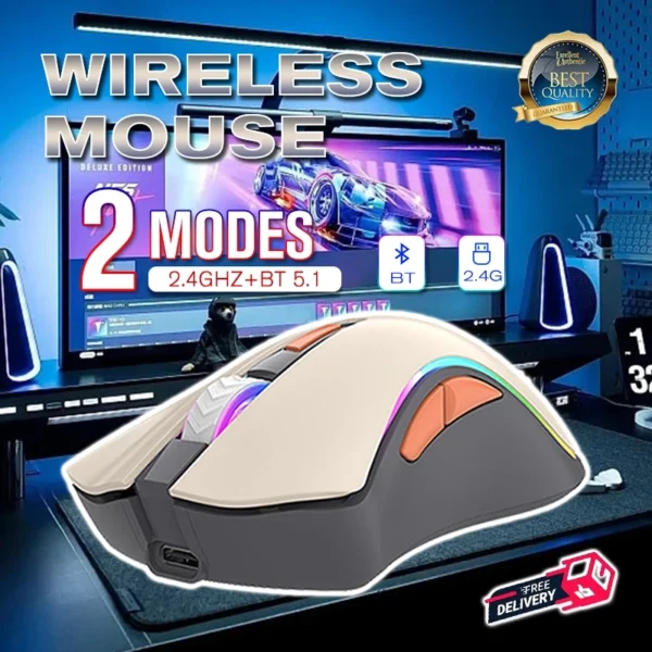 my-11134207-820l6-mgexbqmq33t46f.webp XYH52 Wireless Bluetooth 2.4G Dual Mode Mouse RGB Light Rechargeable