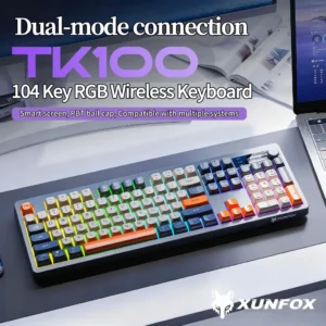 XUNFOX TK100 Bluetooth Wireless Keyboard Dual Mode E Sports Gaming RGB