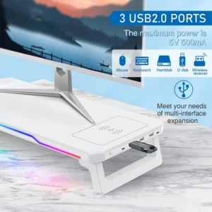 my-11134207-820lg-mhljxhjyo2dfd8.webp Computer Monitor Height Stand with USB Docking Station HUB Wireless Charging RGB