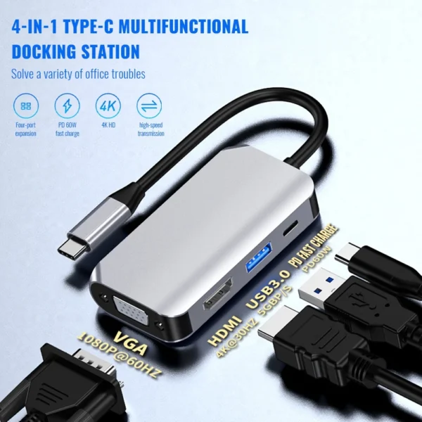 sg-11134201-22120-zfwqg6vnrdlvce.webp Type C USB 3.0 Hub to HDMI VGA Adapter Hub