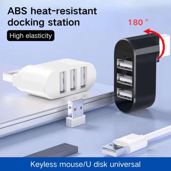 sg-11134201-7rblr-m5xxoos51zrif6.webp USB 3.0 2.0 Hub Rotate USB Docking Station 3 Ports 5Gbps USB Dock