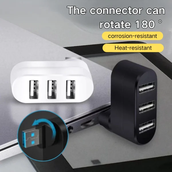 sg-11134201-7rbmf-m5xxos04c9z402.webp USB 3.0 2.0 Hub Rotate USB Docking Station 3 Ports 5Gbps USB Dock