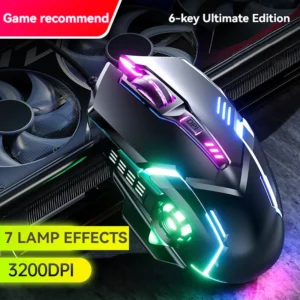 Gaming Mouse LED Backlit USB Silent Wired Ergonomic Design Mice 1000 3600 DPI Esports Game Mouse