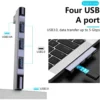 4 In 1 USB Hub High Speed USB 3.0 4 Port Multi Splitter Adapter OTG