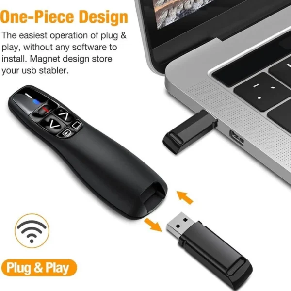 sg-11134201-7rfi8-m3bhqnc4nokbe6.webp R400 Portable Wireless Presenter Pointer 2.4Ghz USB PPT Red Laser with Remote Control