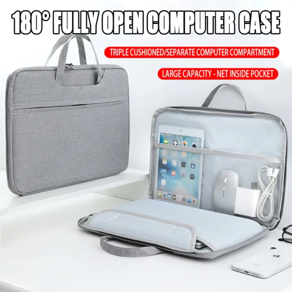 sg-11134201-7rfia-m9h2eaghkzb422.webp Laptop Bag Notebook Tablet Sleeve Case Cover Protective Handbag Shockproof Waterproof Full Open
